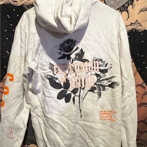 White Skater Style Graphic Hoodie